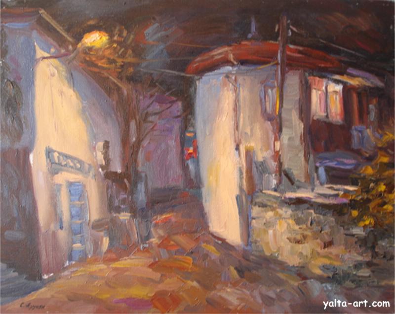 Картина Степана Аруняна, Ночной Гурзуф, 2006, Галерея Yalta-Art