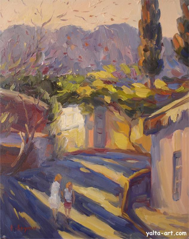 Картина Степана Аруняна, Улочка в Алупке, 2007, Галерея Ялта-Арт