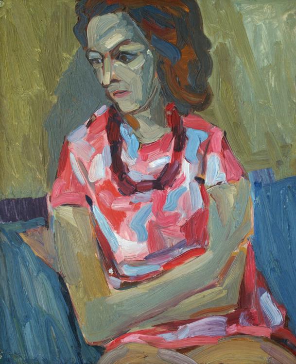 Картина Вячеслава Карелина, Портрет жены, 1970