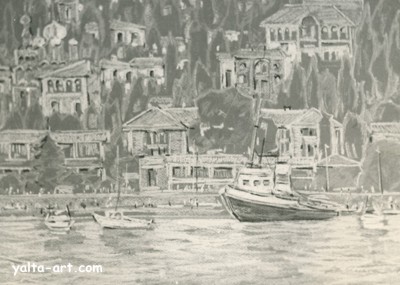 Картина Анны Олейник, Вид с моря, www.yalta-art.com