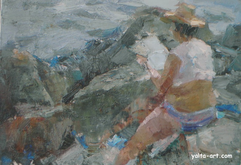 Картина Андрея Орлова, На берегу, Галерея Ялта-Арт