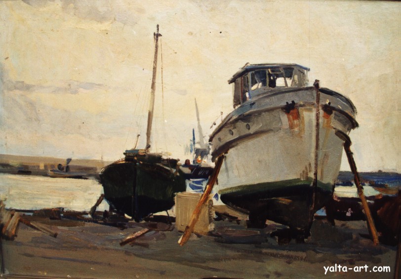 Картина Федора Захарова, Зимовка кораблей, Галерея Yalta-Art