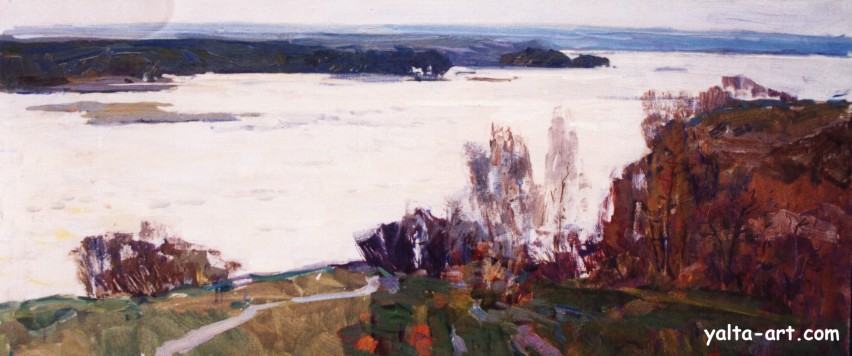 Картина Федора Захарова, Зимняя река, Галерея Ялта-Арт